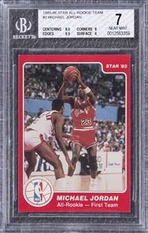 1985/86 Star All-Rookie Team #2 Michael Jordan Rookie Card - BGS NM 7